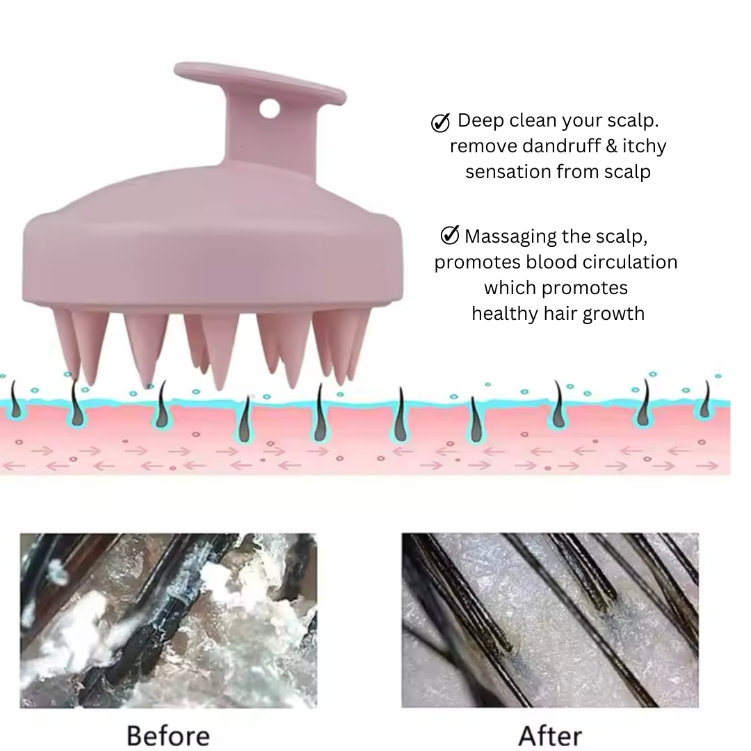 Nectura Silicone Shampoo Brush & Head Scalp Massage Comb